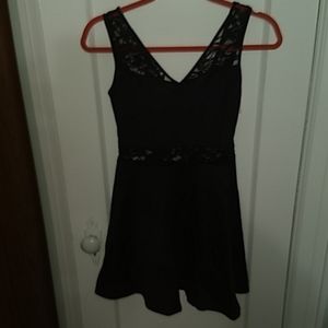 3/$30 H&M black skater dress w/ lace cutouts.